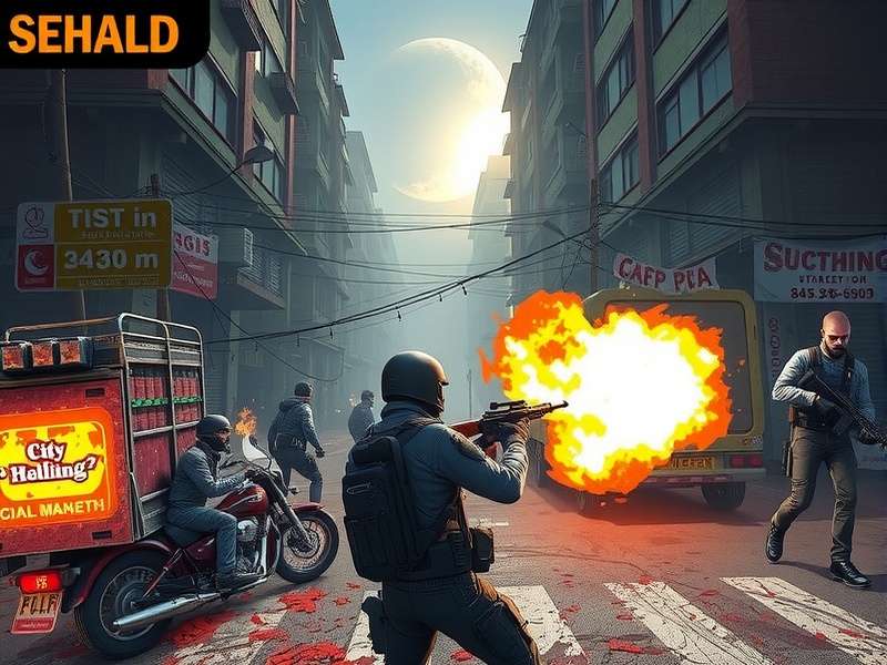 City Siege Kolkata Chaos gameplay screenshot showing action in Kolkata streets